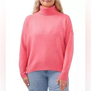 Vince Camuto Pop Pink Turtleneck Sweater, Size Small, Super Soft